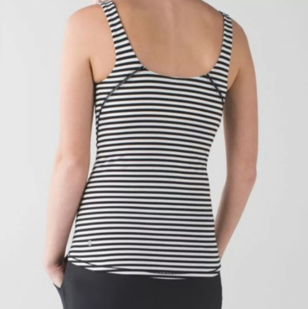 Lululemon▪️Amala Black & White Striped Tank Top - Picture 2 of 7